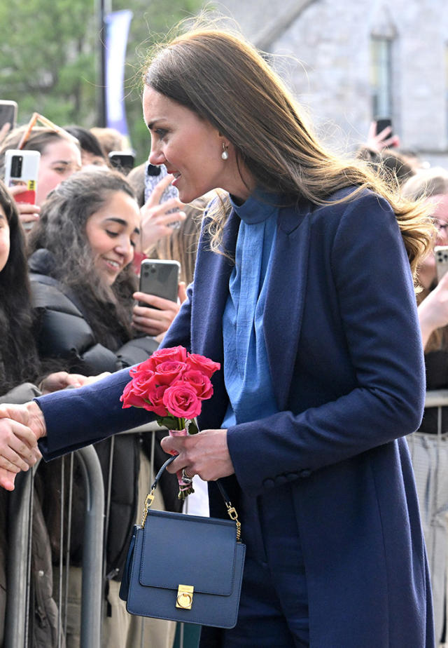 Polène Paris No 7 Mini Bag in Blue Grain Leather - Kate Middleton