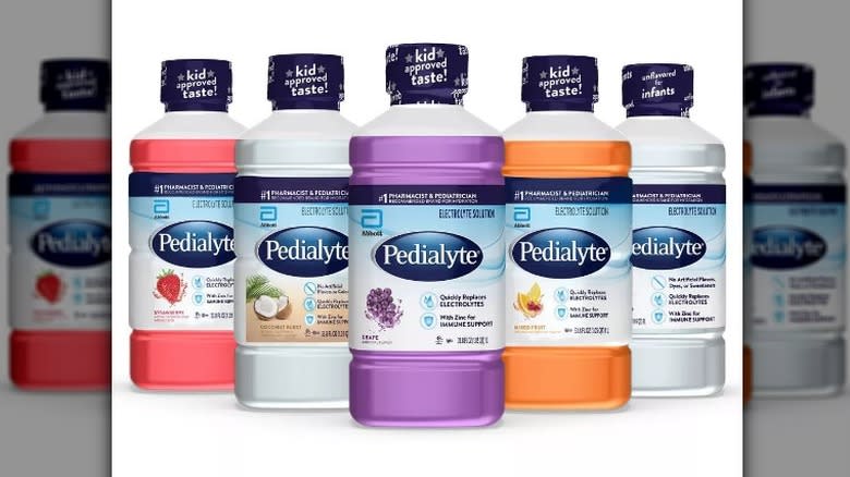 pedialyte drinks on white backdrop 