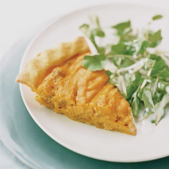 Andouille-and-Sweet Potato Pie with Tangy Apple Salad