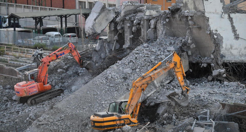 The collapsed Genoa highway bridge disaster has Italians prepared to bury 38 victims. Source: AAP