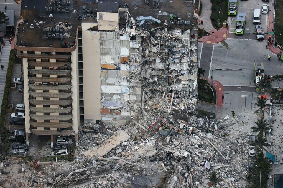 The condo collapse in Surfside Florida left rubble alongside residential towers