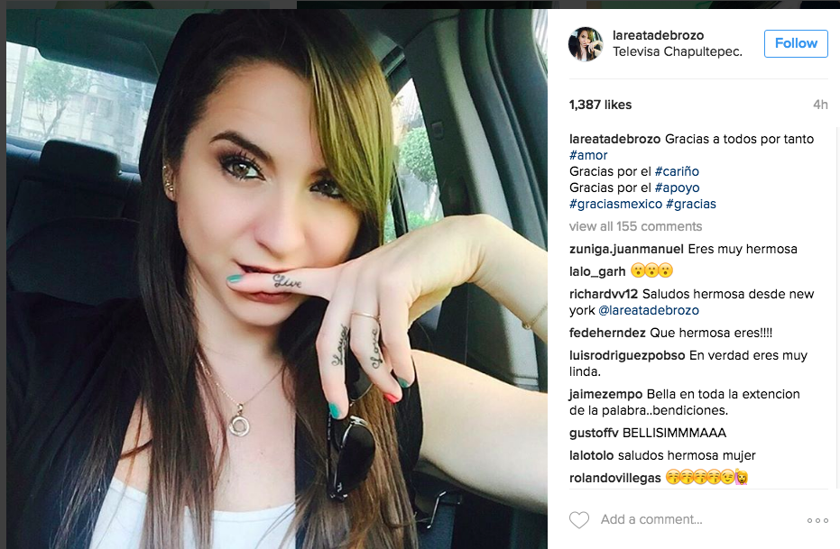 La modelo Ingrid Brans, quien fue conocida durante seis años como “La Reata” en el programa “El Mañanero” de Brozo, compartió en Instagram una imagen donde se aprecia su rostro.