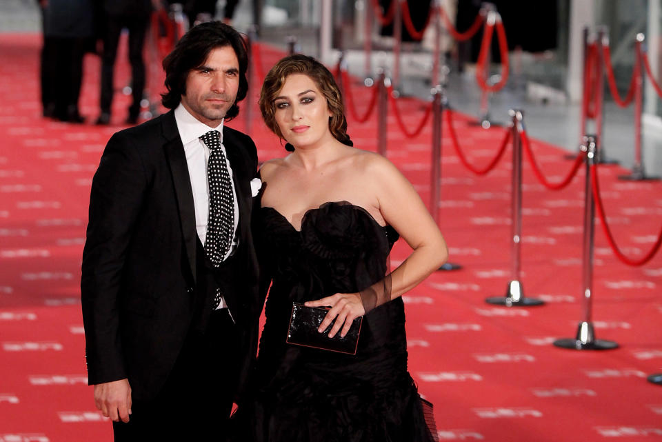 MADRID, SPAIN - FEBRUARY 19:  (L-R) Javier Conde and Estrella Morente arrives to Goya Cinema Awards 2012 ceremony, at the Palacio Municipal de Congresos on February 19, 2012 in Madrid, Spain.  (Photo by Pablo Blazquez Dominguez/Getty Images)