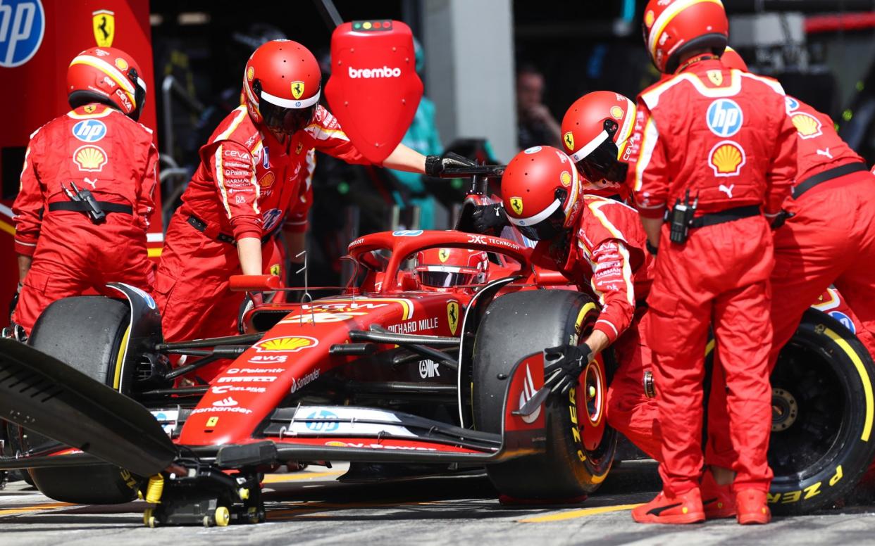 Charles Leclerc in the pits