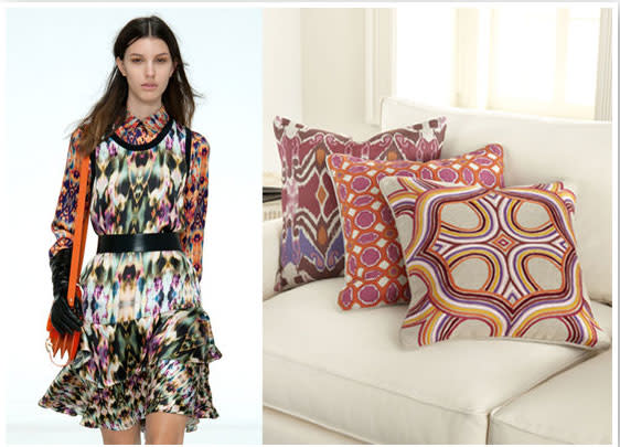 Mixed Ikat Prints = Mixed Print Pillows