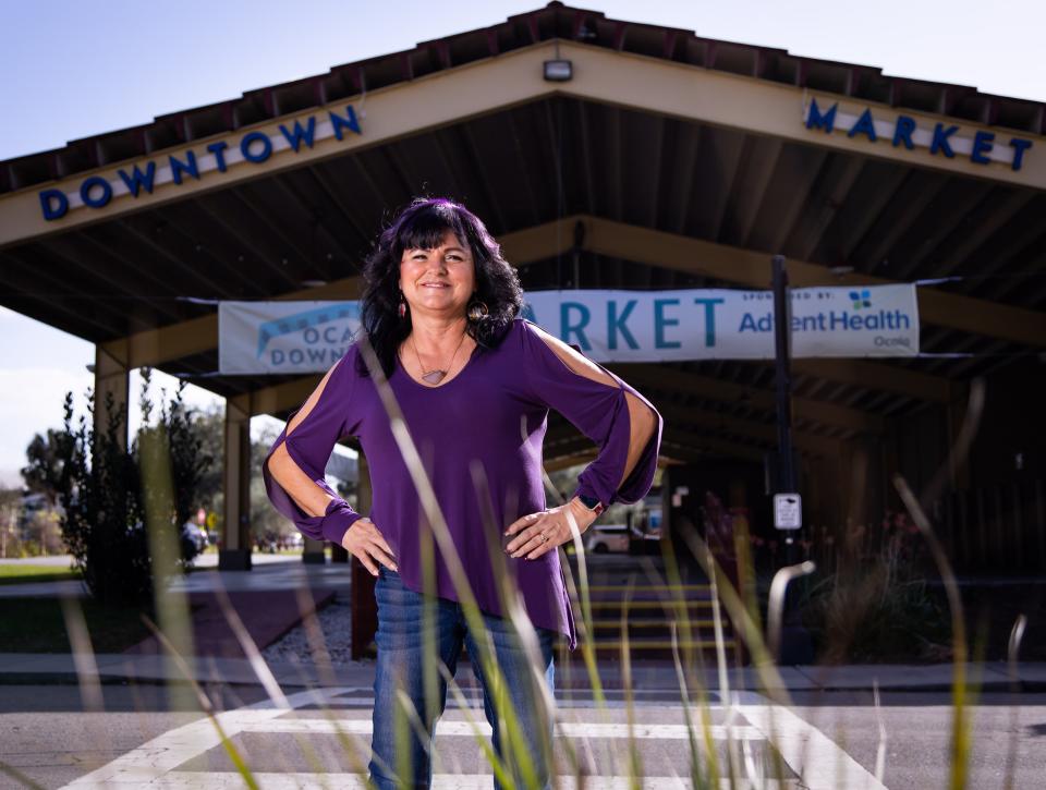 Ocala Downtown Market Director Dawn Bowman poses near the empty market area Friday afternoon, Dec. 2.