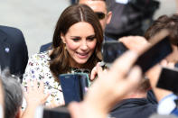 <p>If you’re lucky, Kate Middleton might bestow you with a royal wave, hug or a high five — but according to the <em>Express</em>, the Duchess of Cambridge has been banned from signing autographs due to the risk of signature forgery. The rule also applies to almost every senior member of the British royal family, including Queen Elizabeth II, Prince Charles, Prince William and Prince Harry. <em>(Photo: Getty)</em> </p>