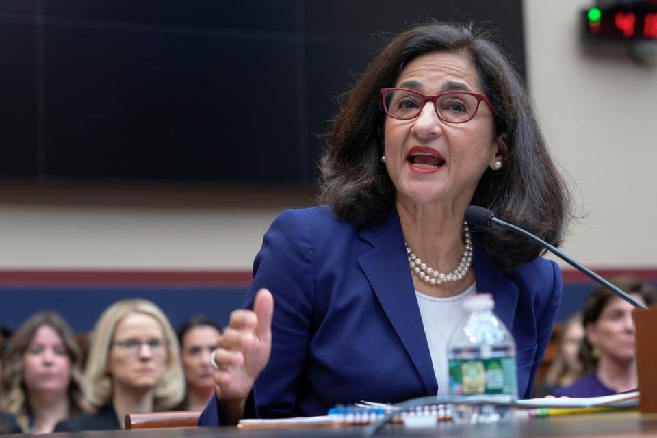 Minouche Shafik, president of Columbia University, has faced heavy criticism since allowing police onto campus to disperse student protesters (AP)