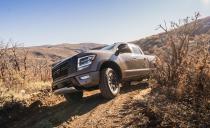 <p>The sole engine choice for the 2020 Titan is its familiar 5.6-liter V-8. Small improvements have upped its output to 400 horsepower and 413 lb-ft of torque, increases of 10 and 19, respectively.</p>