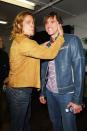 <p>Brad poses with Jim Carrey backstage at the Nickelodeon Kids' Choice Awards in April 2003. Jim said on <a href="https://www.smh.com.au/entertainment/celebrity/jim-carrey-blasts-tom-cruise-20091111-i89a.html" rel="nofollow noopener" target="_blank" data-ylk="slk:Chelsea Lately;elm:context_link;itc:0;sec:content-canvas" class="link "><em>Chelsea Lately</em></a> in 2009 that Brad "can do no wrong."</p>