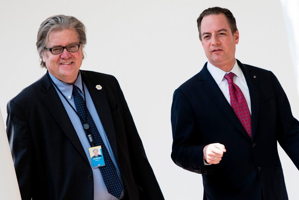 Steve Bannon and Reince Priebus - Credit: AFP