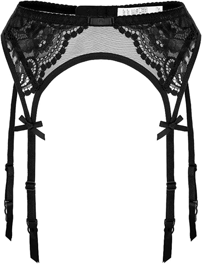 Ningsige Lace Suspender Black Garter Belt