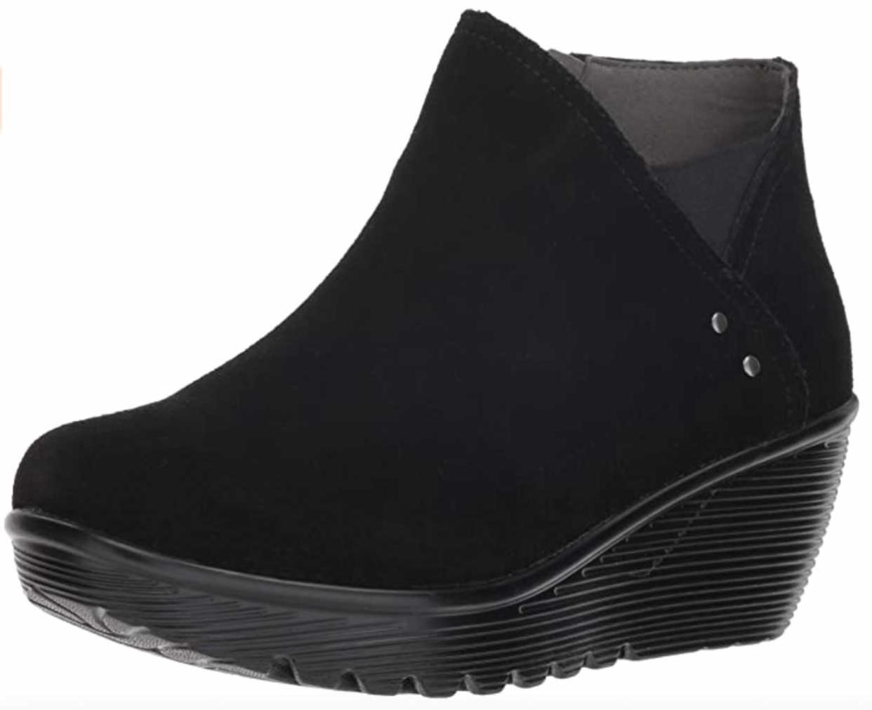 Skechers Parallel Suede Wedge Ankle Bootie 