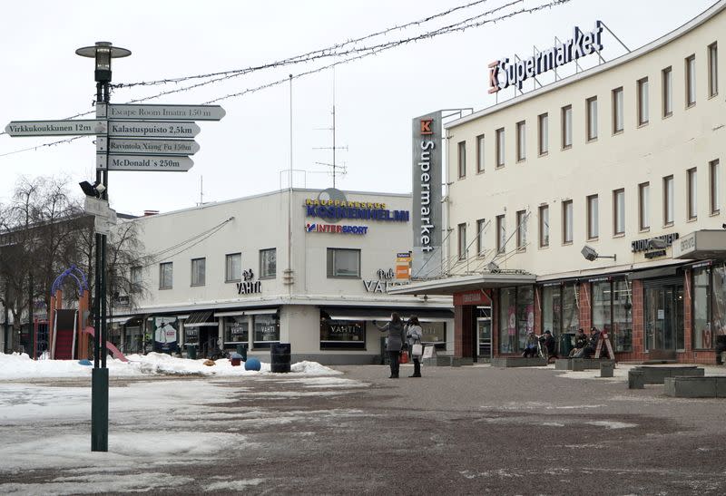 A view of the outside of a shopping centre in Imatra