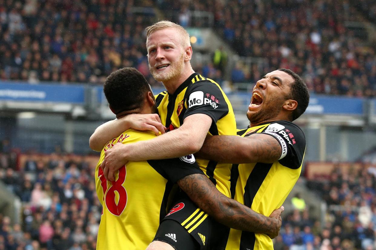 Hughes, Gray and Deeney were on the score sheer at Turf Moor: Getty Images