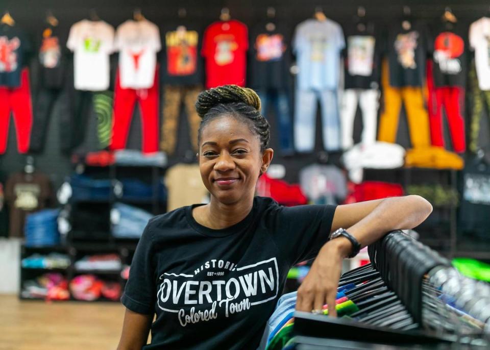 Ultrina Harris, owner of Suite 110 Urbanwear, at her store in Miami’s Overtown neighborhood in May.