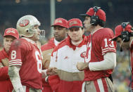 <p>Though both Montana and Steve Young are beloved by 49ers fans, it’s easy to forget that the transition from one to the other was very awkward. Young played very well in place of the injured Montana in 1991 and 1992, proving worthy of the starting job. But when Montana came back healthy in the 1993 offseason, he expected to be given the starting job once again under center. The 49ers showed they were committed to Young as the future QB, so Montana demanded a trade. He was obliged when he was dealt to the Chiefs in 1993. </p>