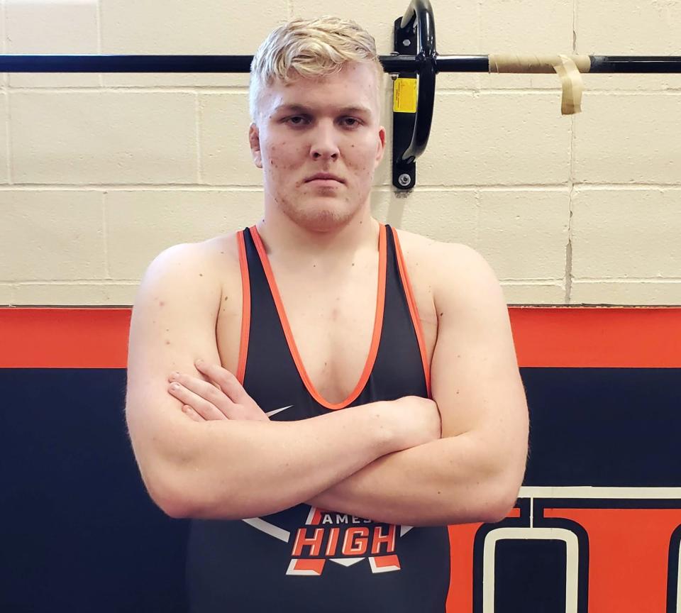 Ames junior Kyler Hall wants a spot on the podium at the state wrestling tournament this year. Hall will be wrestling at 285 pounds after going 25-7 at 220 as a sophomore.