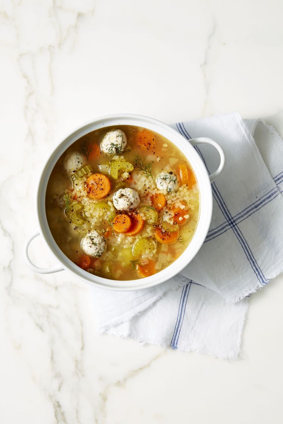 23) Lemon-Dill Chicken Meatball Soup