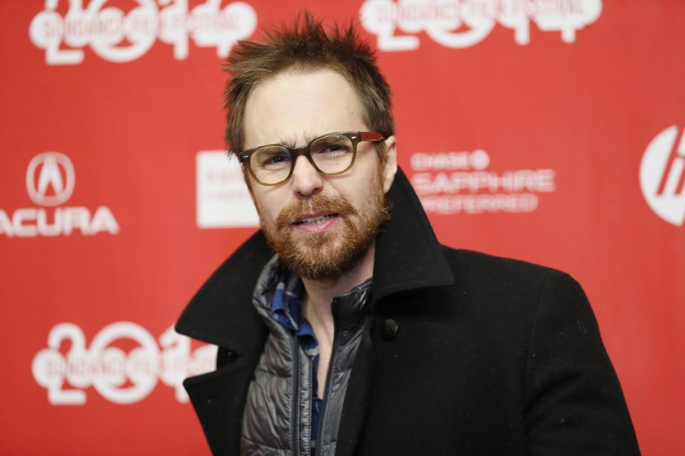 Cast member Sam Rockwell poses at the premiere of the film "Laggies" during the 2014 Sundance Film Festival, on Friday, Jan. 17, 2014, in Park City, Utah. (Photo by Danny Moloshok/Invision/AP)