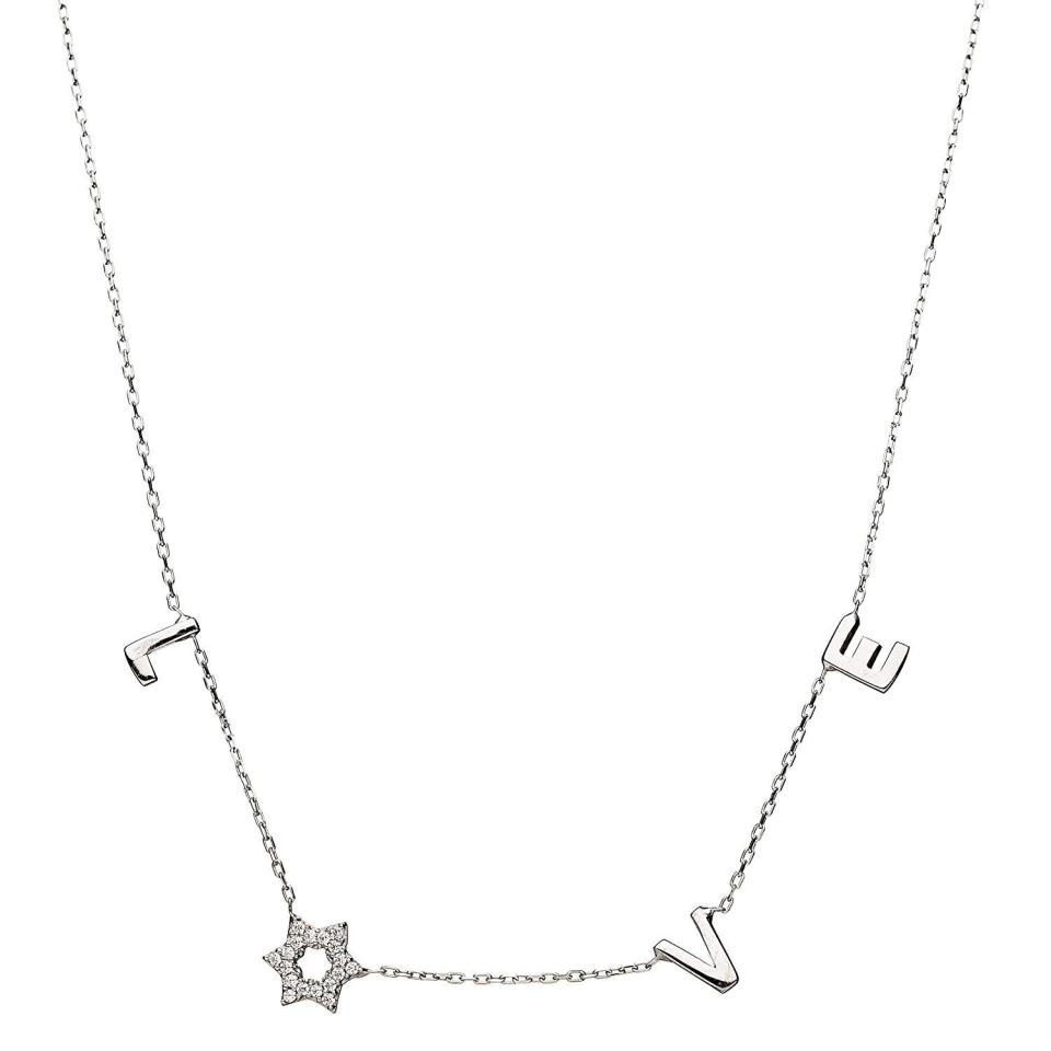 10) Star of David Jewish Star Love Letter Necklace