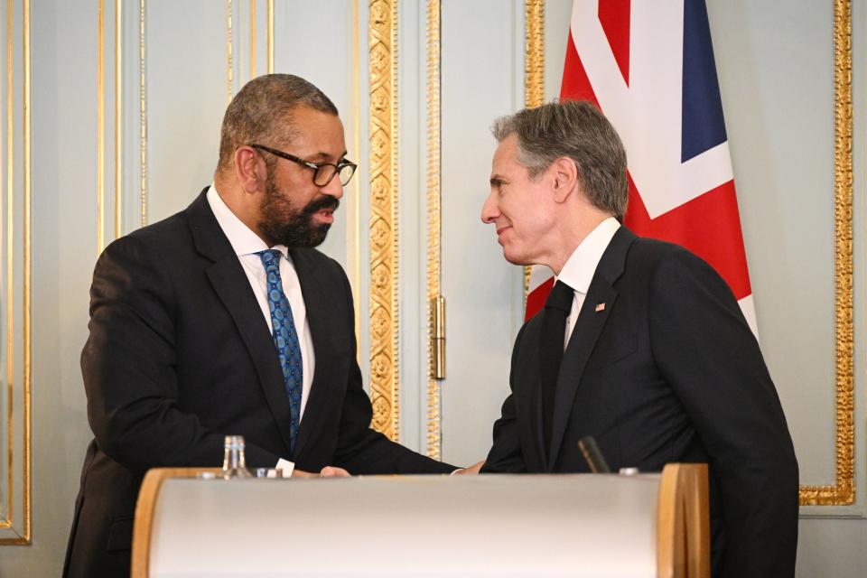 Foreign secretary James Cleverly (left) and US secretary of state Anthony Blinken (PA)