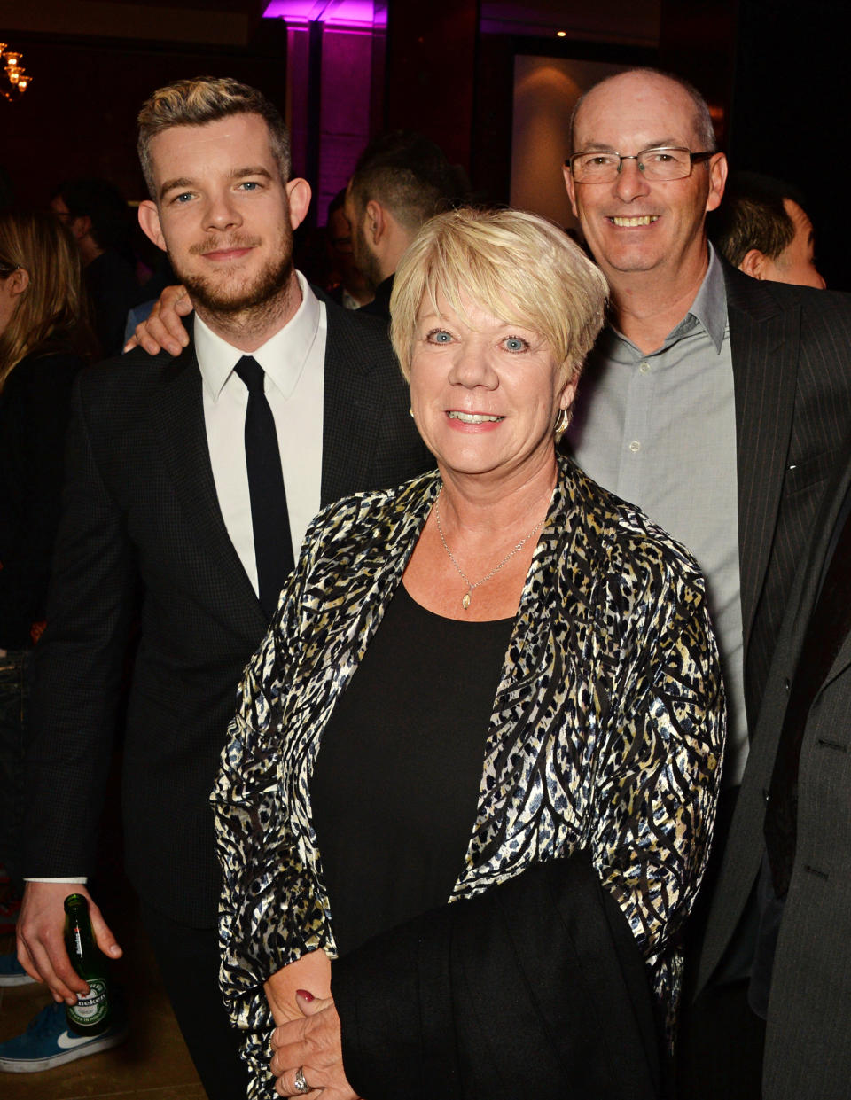 Russell Tovey, mother Carole Haynes and father George Tovey attend the after party following the UK Premiere of 