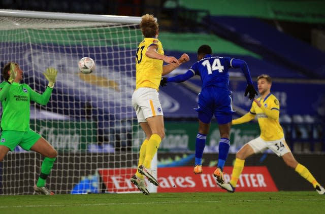 Kelechi Iheanacho's header saw Leicester edge out Brighton at the King Power Stadium.