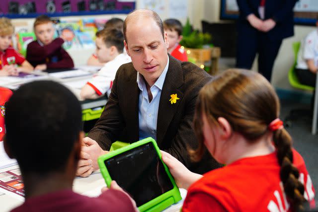 <p>Ben Birchall/PA Wire via ZUMA Press</p> Prince William visits All Saint's School in Wrexham on March 1, 2024