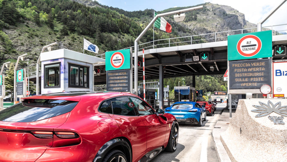 Prancing Horses crossing the border between Italy and France.