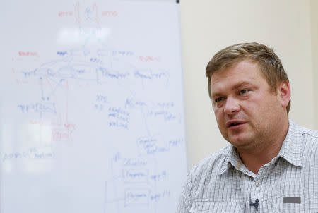 Yuri Novikov, head of MIRANDA company, which designed the original software for the e-declaration system, speaks during an interview with Reuters in Kiev, Ukraine, August 26, 2016. REUTERS/Valentyn Ogirenko