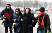 Memorial ceremony for the Ukrainian victims of Iran plane crash at the Boryspil International Airport, outside Kiev