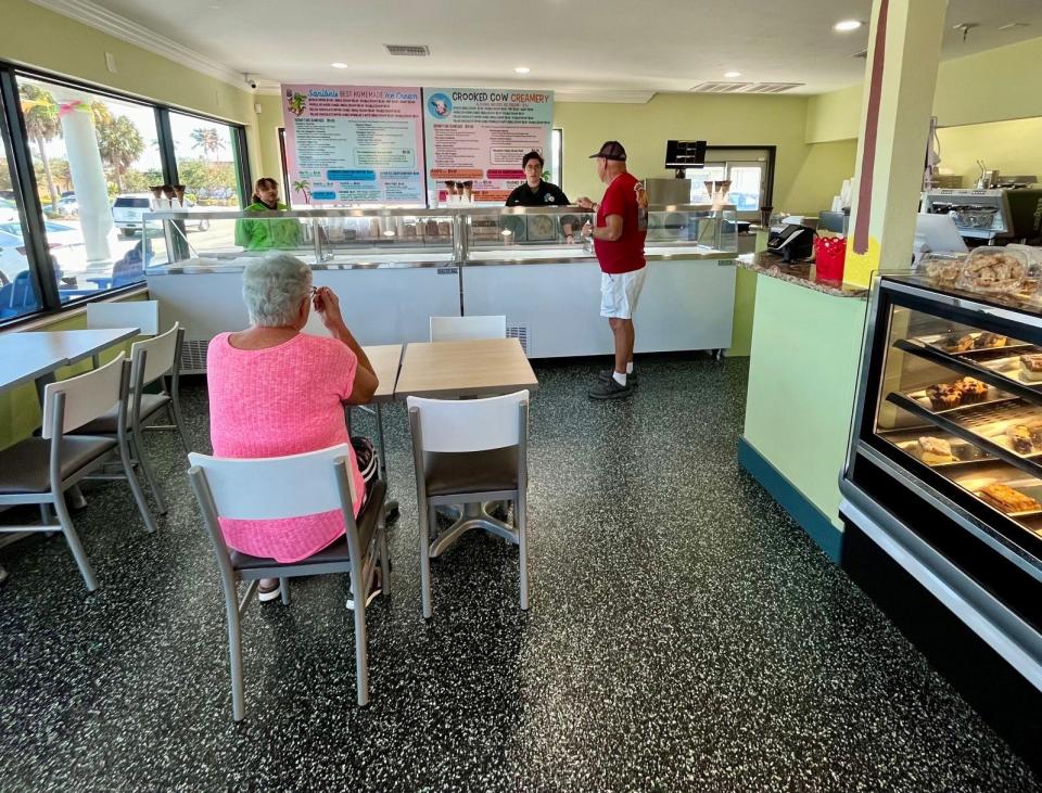 Seating is available inside and outside at Sanibel's Best Homemade Ice Cream in Cape Coral.