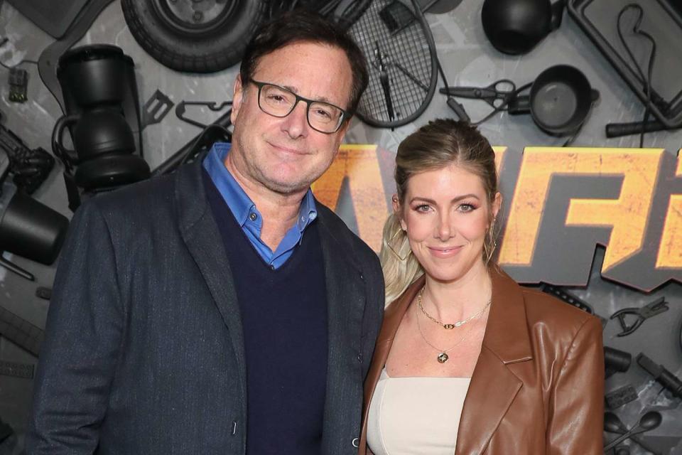 <p>Leon Bennett/Getty Images</p> Kelly Rizzo and Bob Saget in 2021