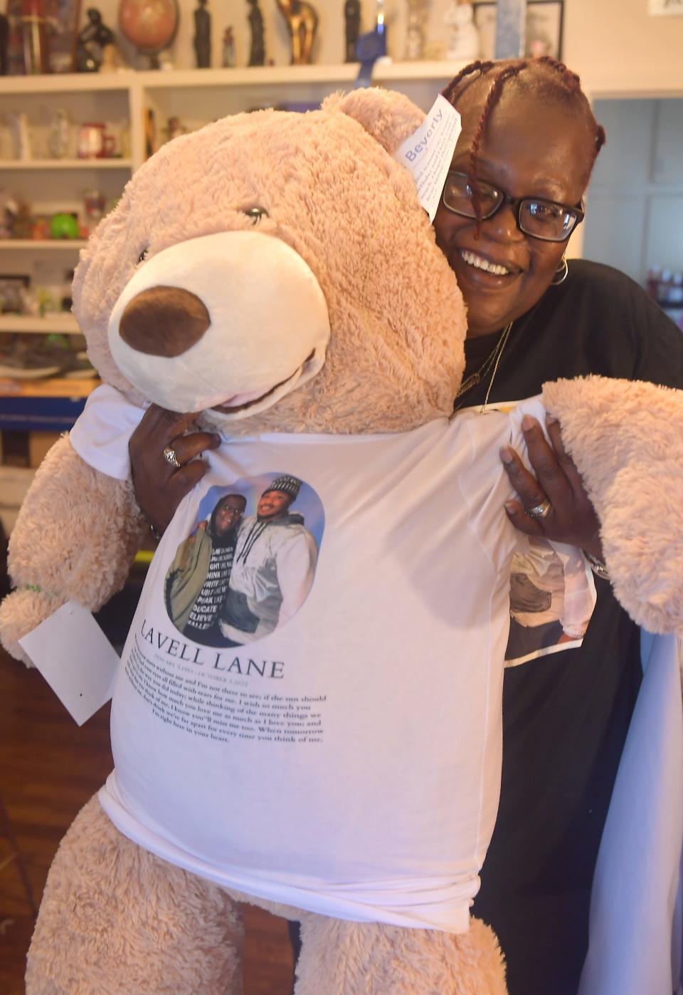 The parents of Lavell Lane, Andy Reese and Beverly Reese Lane talk about their son's life and the events surrounding his death. Lavell Lane died in custody at the Spartanburg County Detention Center in October 2022. Beverly Reese Lane talks about her son and holds a stuffed bear wearing an image of her with her son.