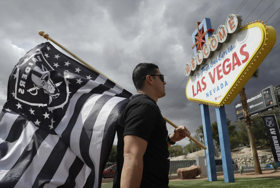 The NFL's embrace of legal sports gambling includes the Raiders moving to Las Vegas for the 2020 season. (AP Photo/John Locher, File)