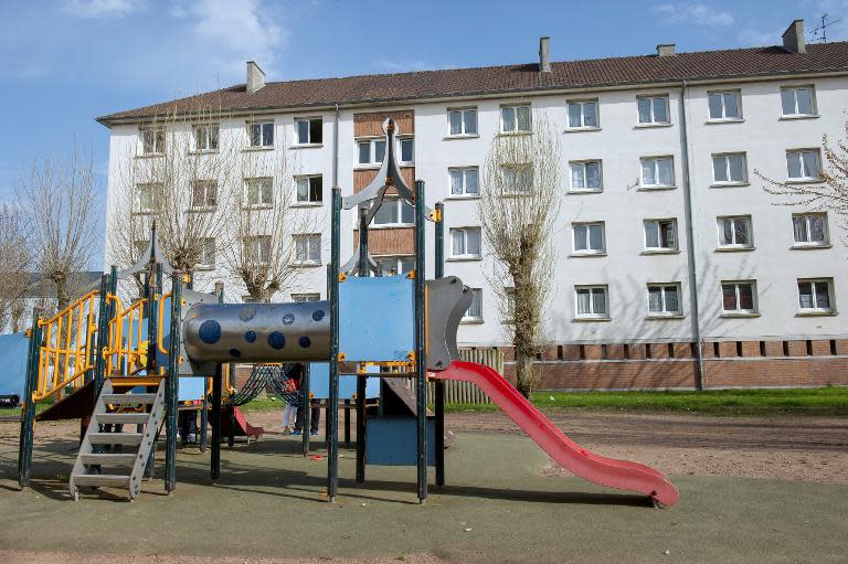 The playground where Chloe was snatched from in front of her mother in the northern French city of Calais