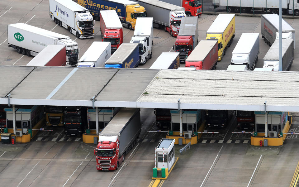 Thousands of lorries pass through the Port of Dover to the European Union every week. Photo: Gareth Fuller/PA Images