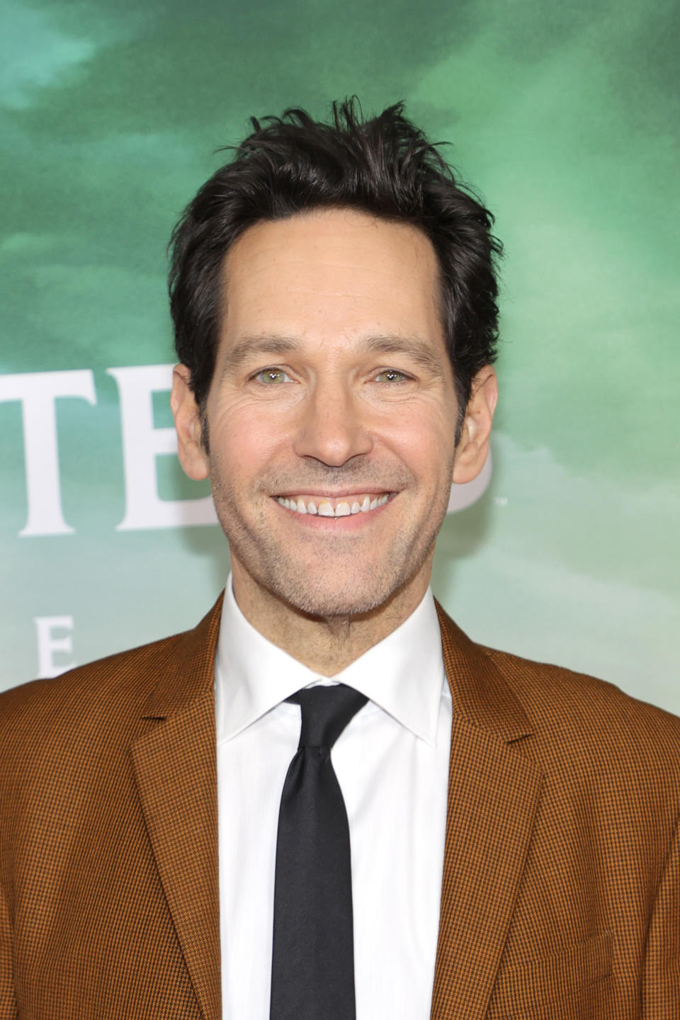 Close-up of Paul smiling in a suit and tie at a media event