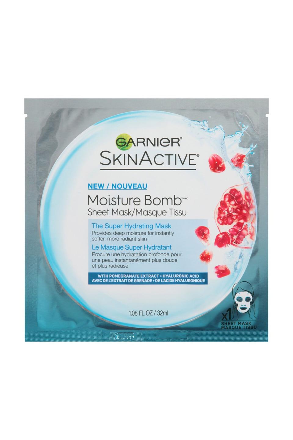 17) Garnier SkinActive Moisture Bomb Sheet Mask