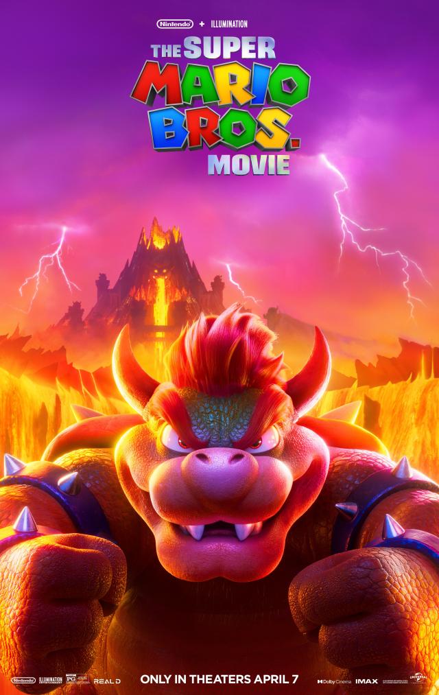 The Super Mario Bros. Movie posters show Mario and Luigi exploring  different parts of the Mushroom Kingdom