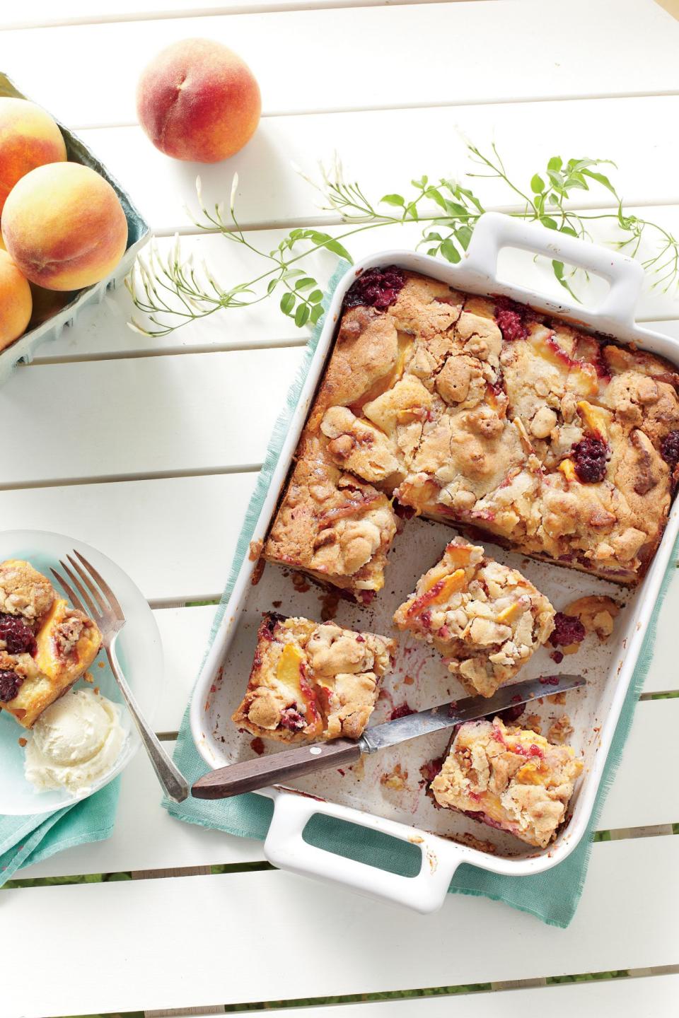 Blackberry-Peach Cobbler Bars