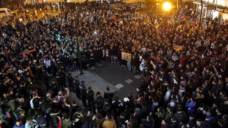 Valencia fans protest against club owner. Source: Twitter