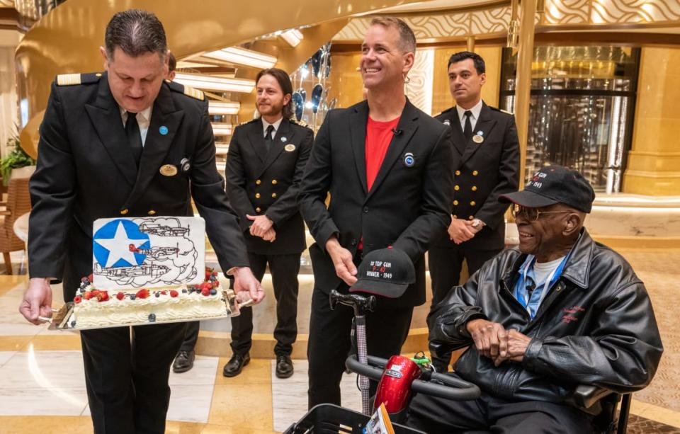 Tuskegee Airman celebrates 100th birthday by embarking on a cruise