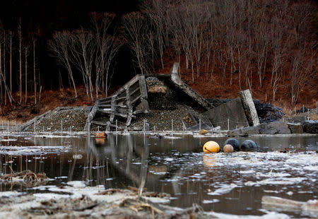 The Aketo seawall which was damaged in the 2011 tsunami is seen in Tanohata village, Iwate Prefecture, Japan, March 1, 2018. REUTERS/Kim Kyung-Hoon