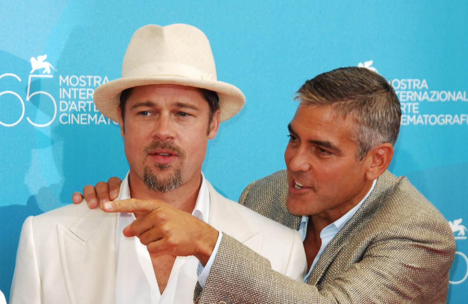 Brad Pitt jokes he had to pick George Clooney as the 'most handsome man' of now credit:Bang Showbiz