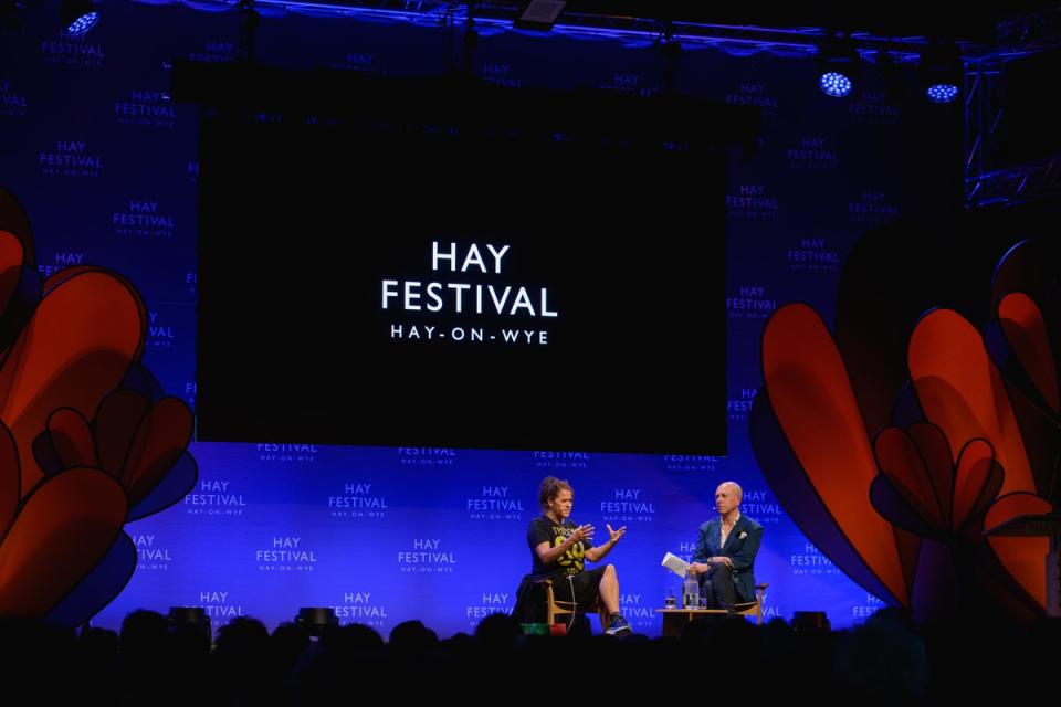 Tracey Emin in conversation with Dylan Jones at Hay Festival (Sam Hardwick/Hay Festival)