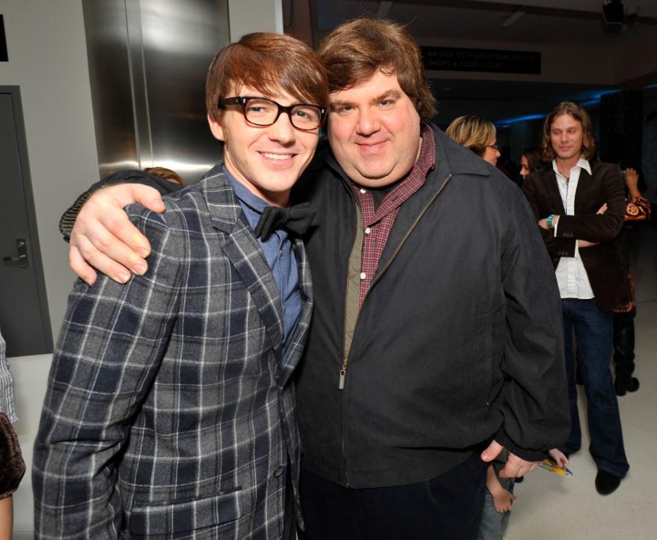 Dan Schneider and “Drake & Josh” star Drake Bell at a party in 2008. WireImage