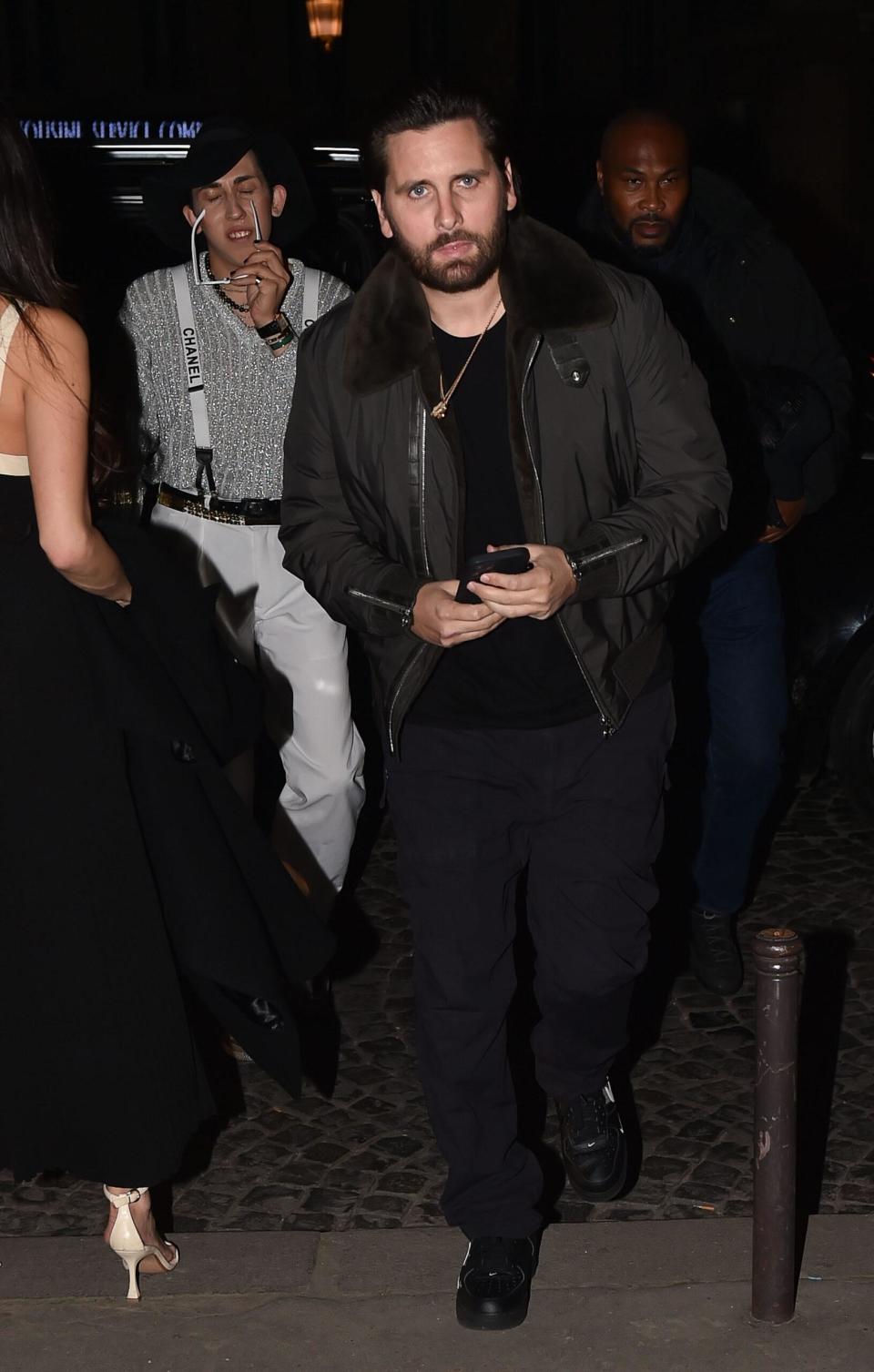 Scott Disick arrives at Boum Boum night club in Paris