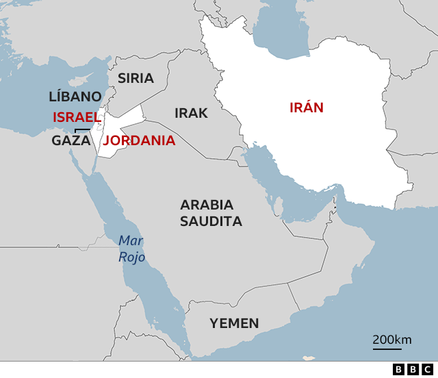 mapa de jordania medio oriente